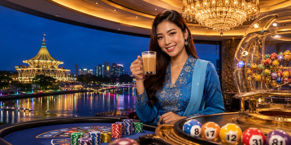 Permainan kad dan hiburan tradisional Kuching Sarawak dengan elemen loteri