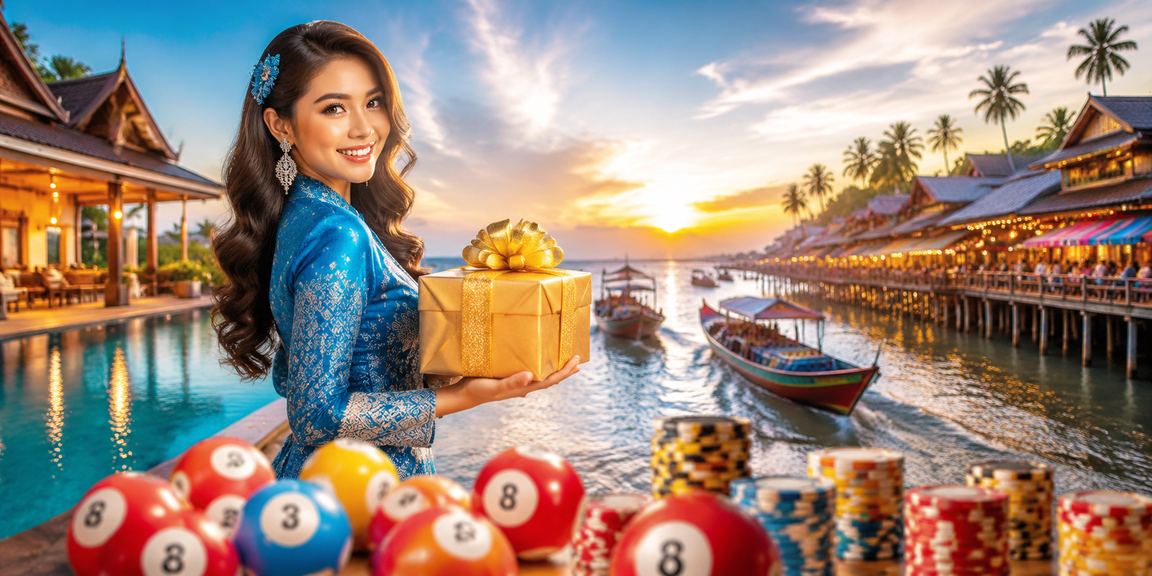 Pemain wanita bermain slot lotteri bergaya baju kurung Malaysia